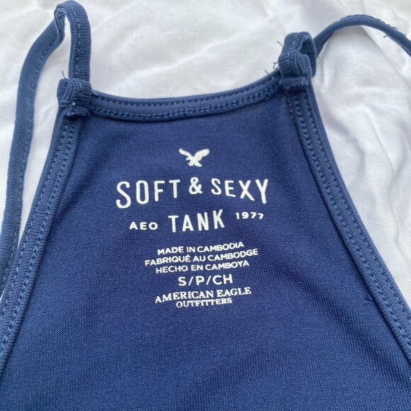 American Eagle Soft & Sexy Ruffle Racerback Tank Top (S) - Picture 6 of 6